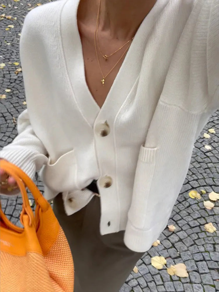 V-Neck Knit Cardigan | LouLou Couture