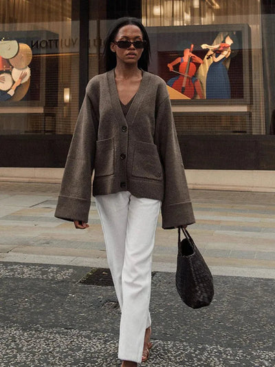 V-Neck Knit Cardigan | LouLou Couture