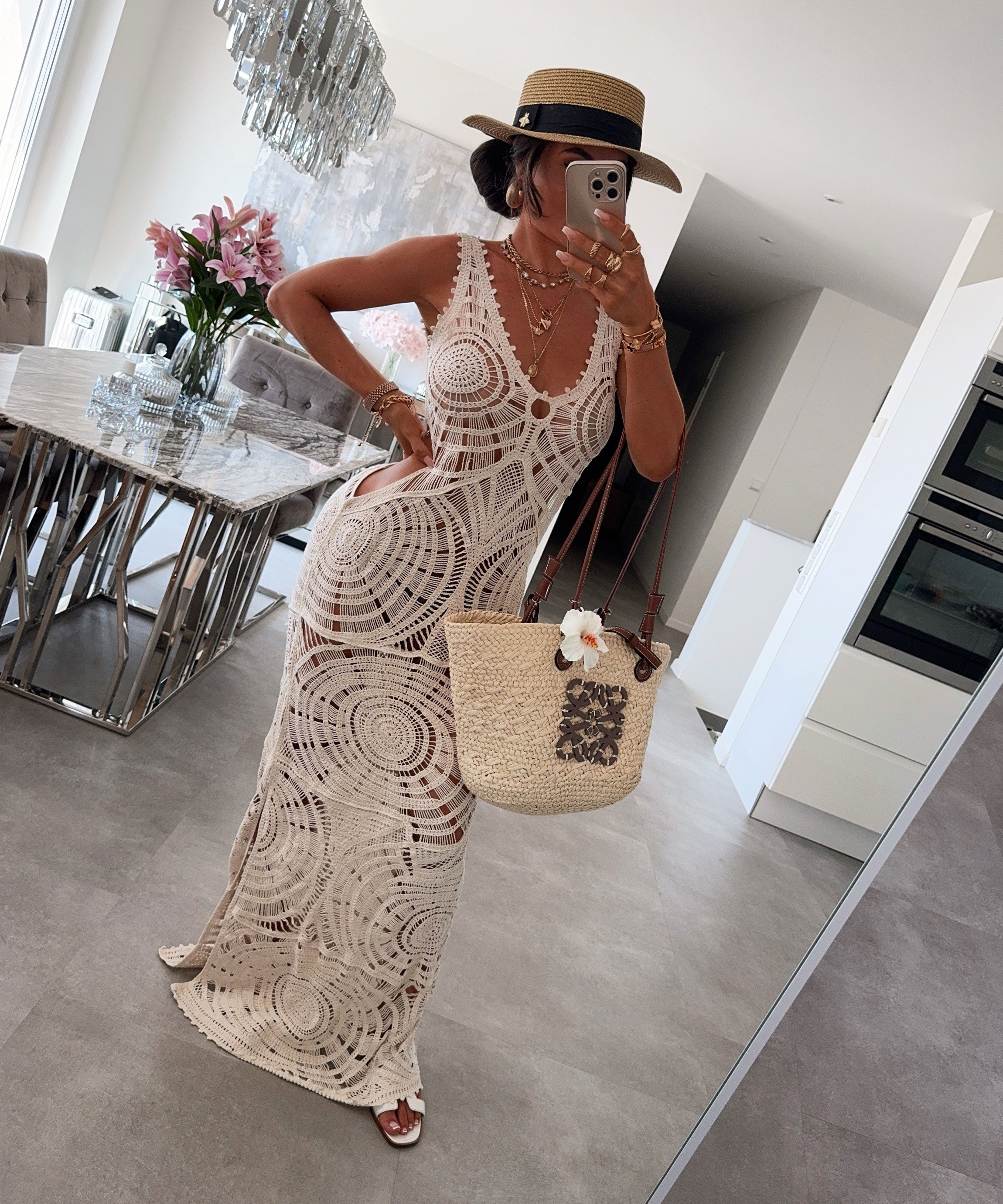 Beige Midi Dress | LouLou Couture