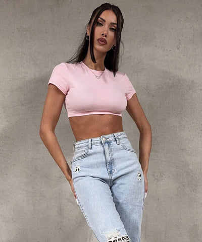 STRETCH WIDE JEANS DETAILS  | LouLou Couture