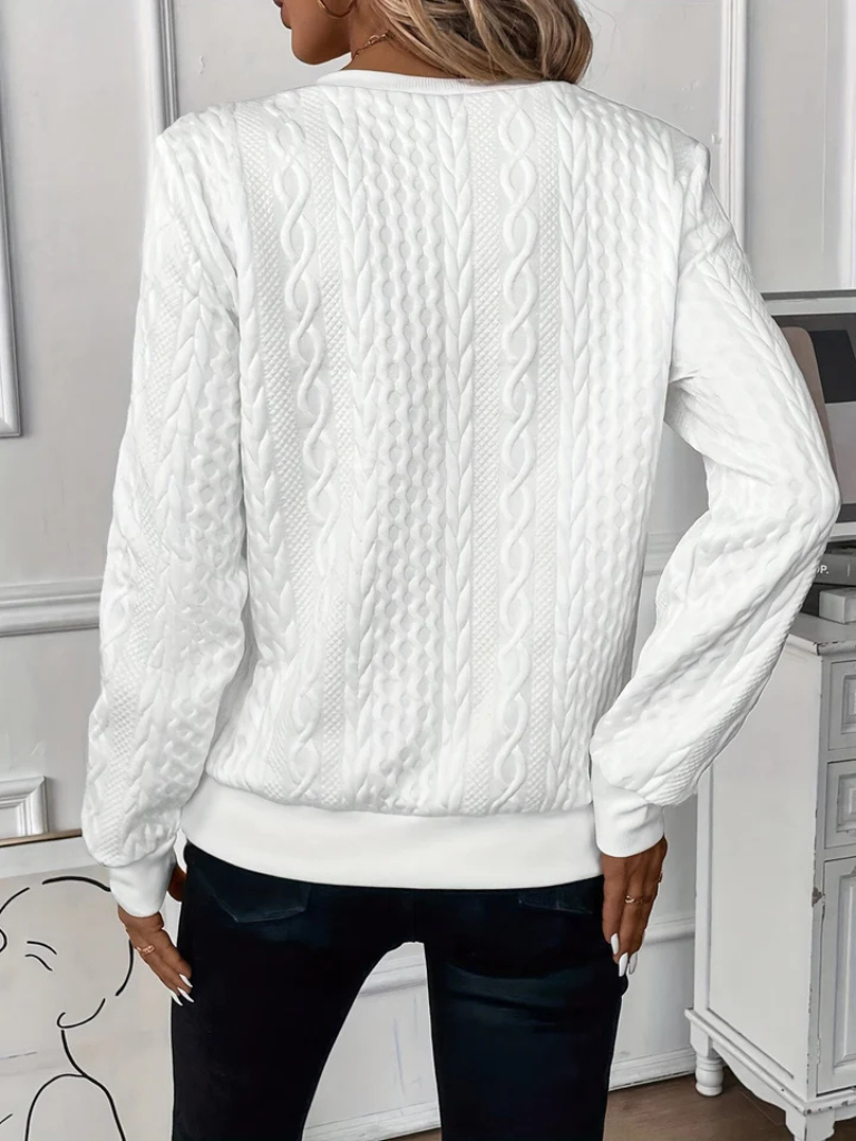 Thalienne Cable Knit Zip Sweater | LouLou Couture