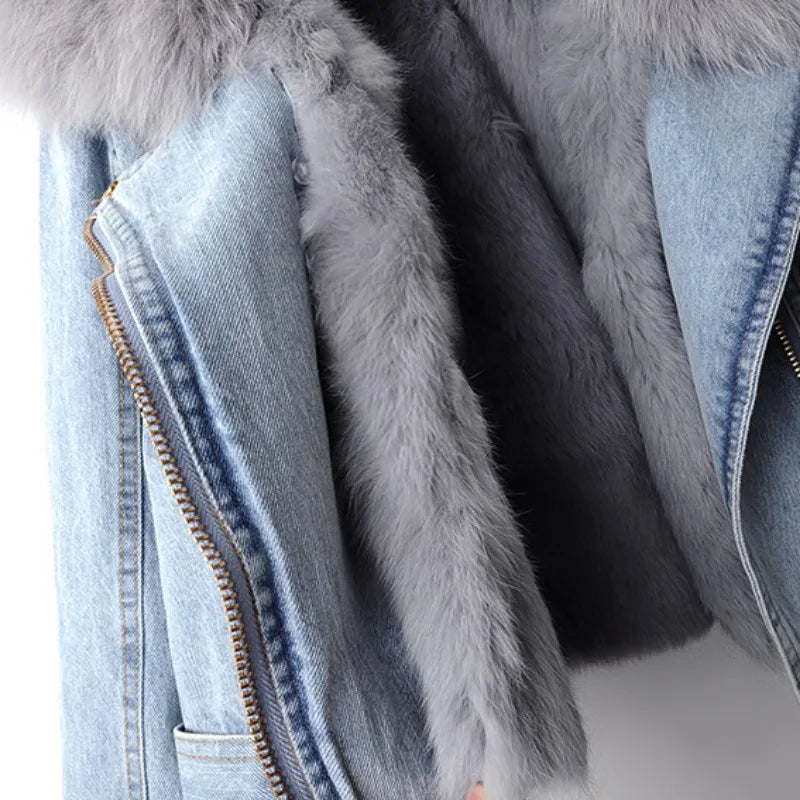 Denim Jacket with Fur Lining | LouLou Couture