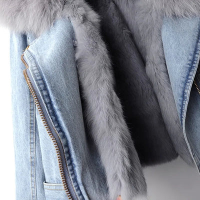 Denim Jacket with Fur Lining | LouLou Couture