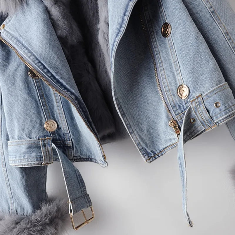 Denim Jacket with Fur Lining | LouLou Couture
