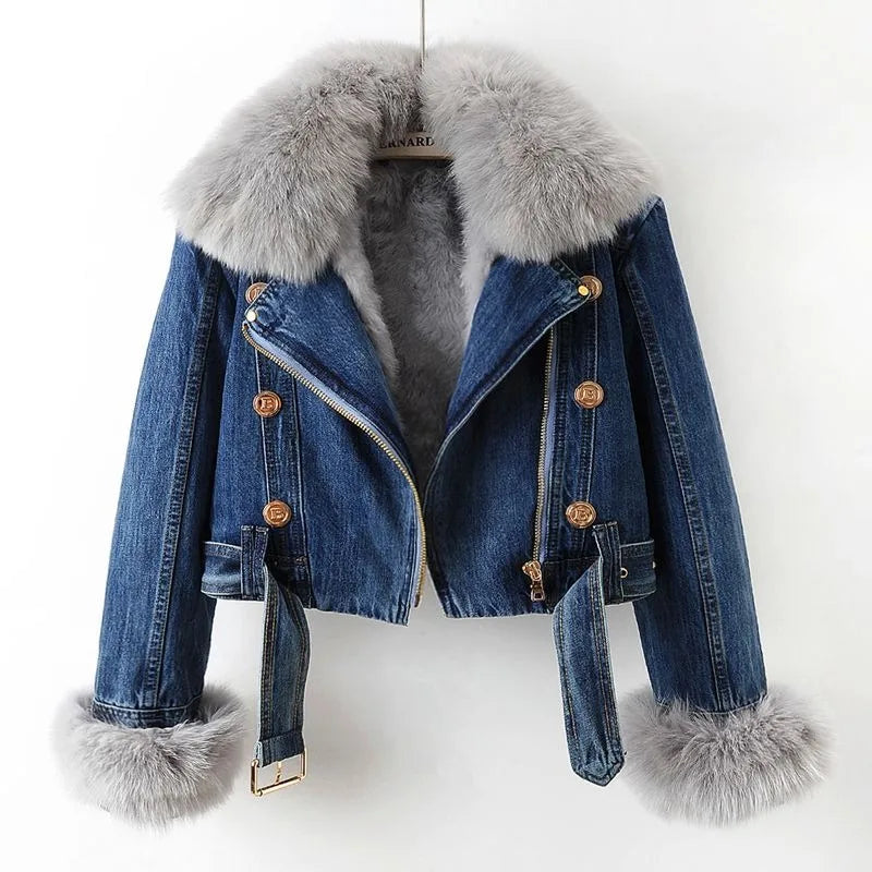 Denim Jacket with Fur Lining | LouLou Couture
