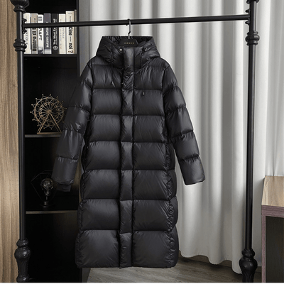 Long Quilted Winter Jacket With Hood and Zip | LouLou Couture