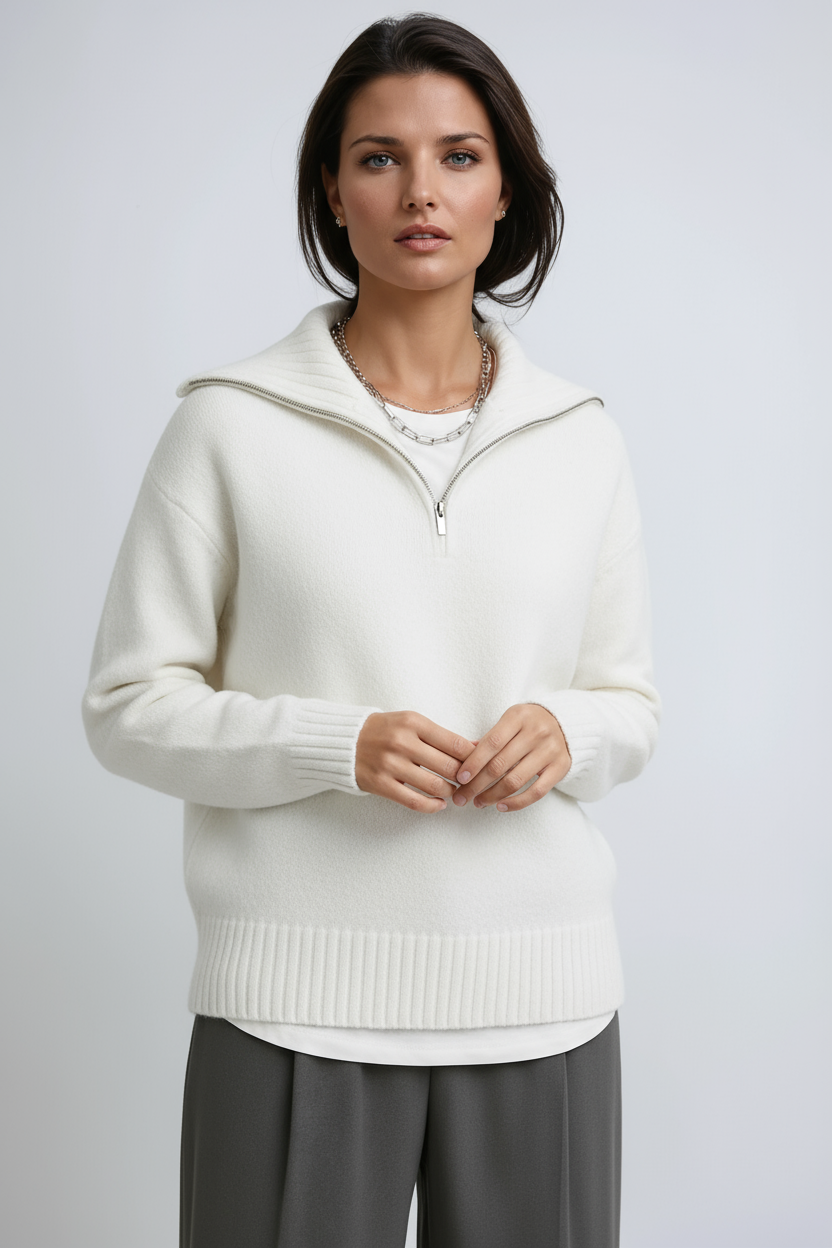 Zip-up turtleneck & Knitted | LouLou Couture