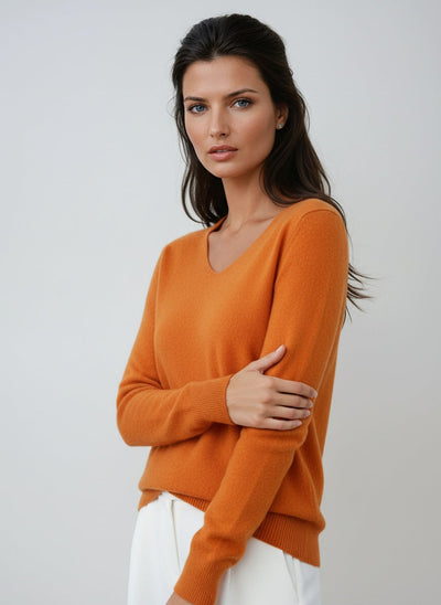 Sweater with V-Neck and Long Sleeves | LouLou Couture