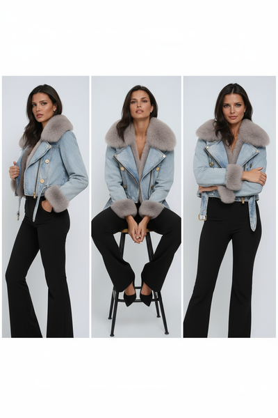Denim Jacket with Fur Lining | LouLou Couture