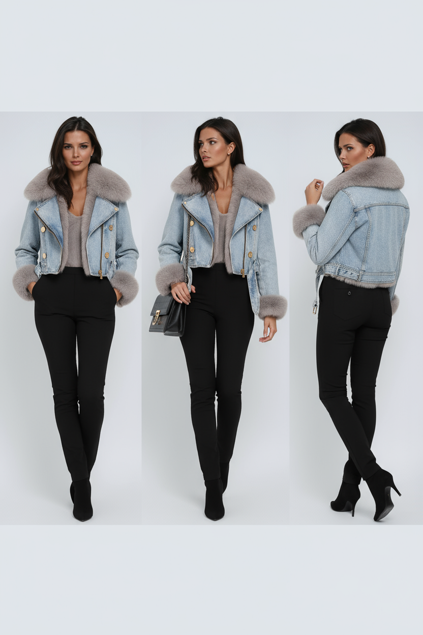 Denim Jacket with Fur Lining | LouLou Couture