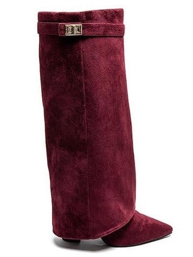 Burgundy Suede Boots | LouLou Couture