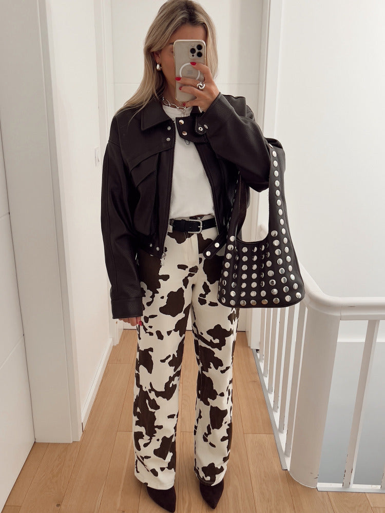 Brown Leather Bomber | LouLou Couture