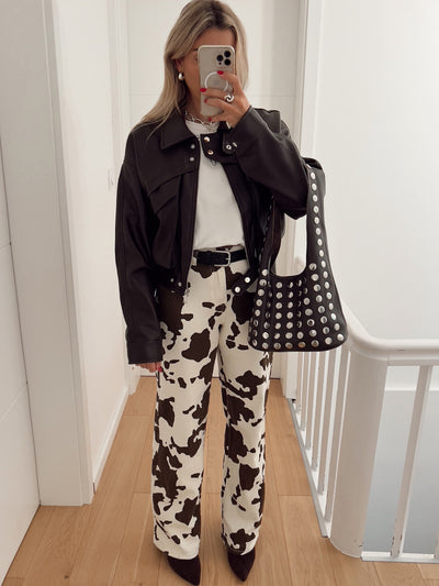 Brown Leather Bomber | LouLou Couture