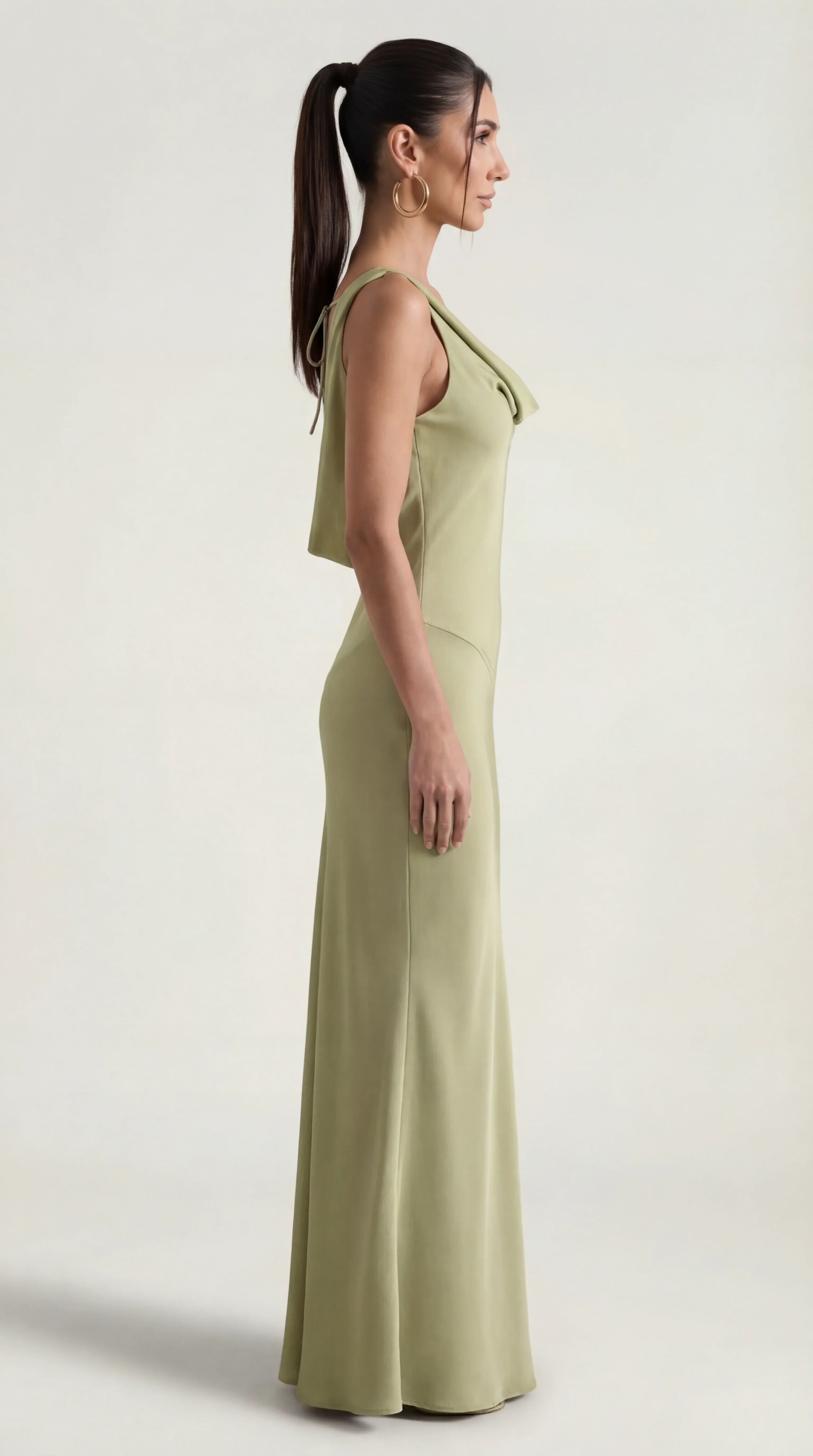 nora satin dress Wedding Guest Dress - Nora Satin Maxi Slip Dress - Dynamite - Green
