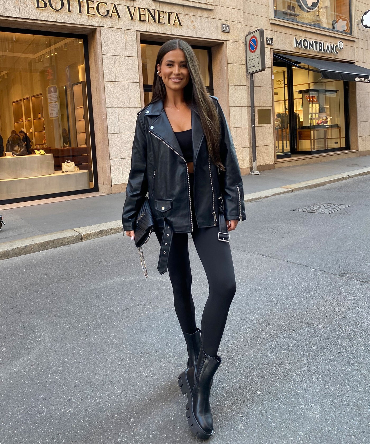 Black Steffie Leather Jacket | LouLou Couture