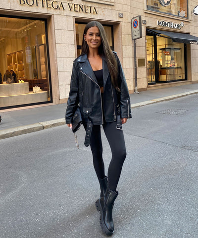 Black Steffie Leather Jacket | LouLou Couture