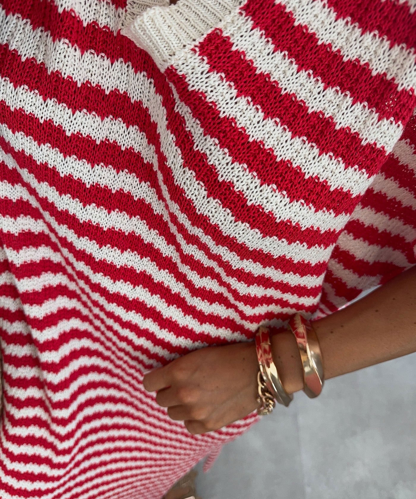Striped Red Midi Dress | LouLou Couture