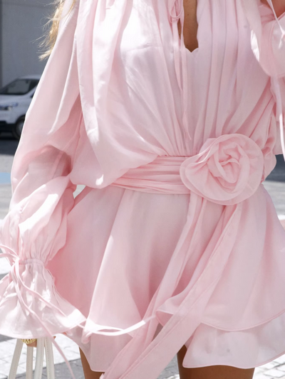 Rosette Belt Mini Dress | LouLou Couture