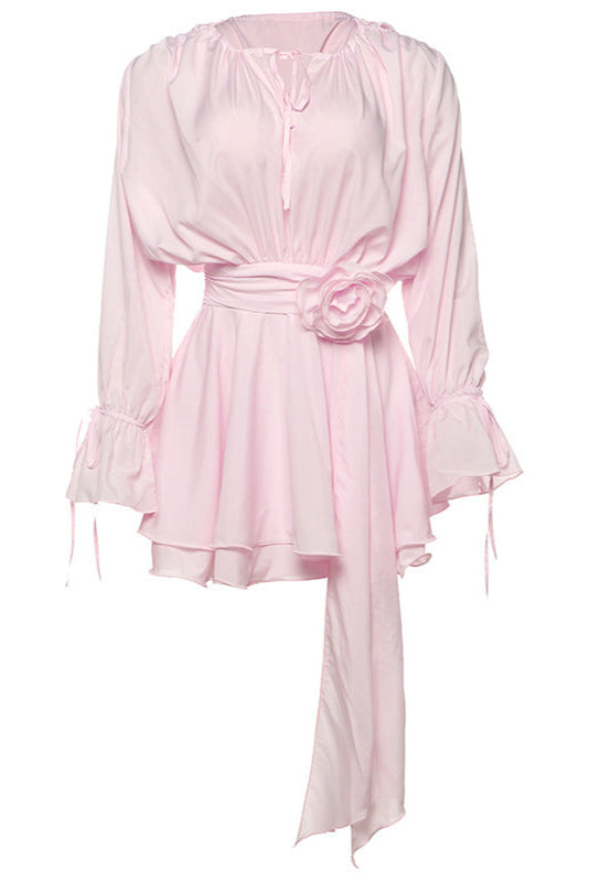 Rosette Belt Mini Dress | LouLou Couture