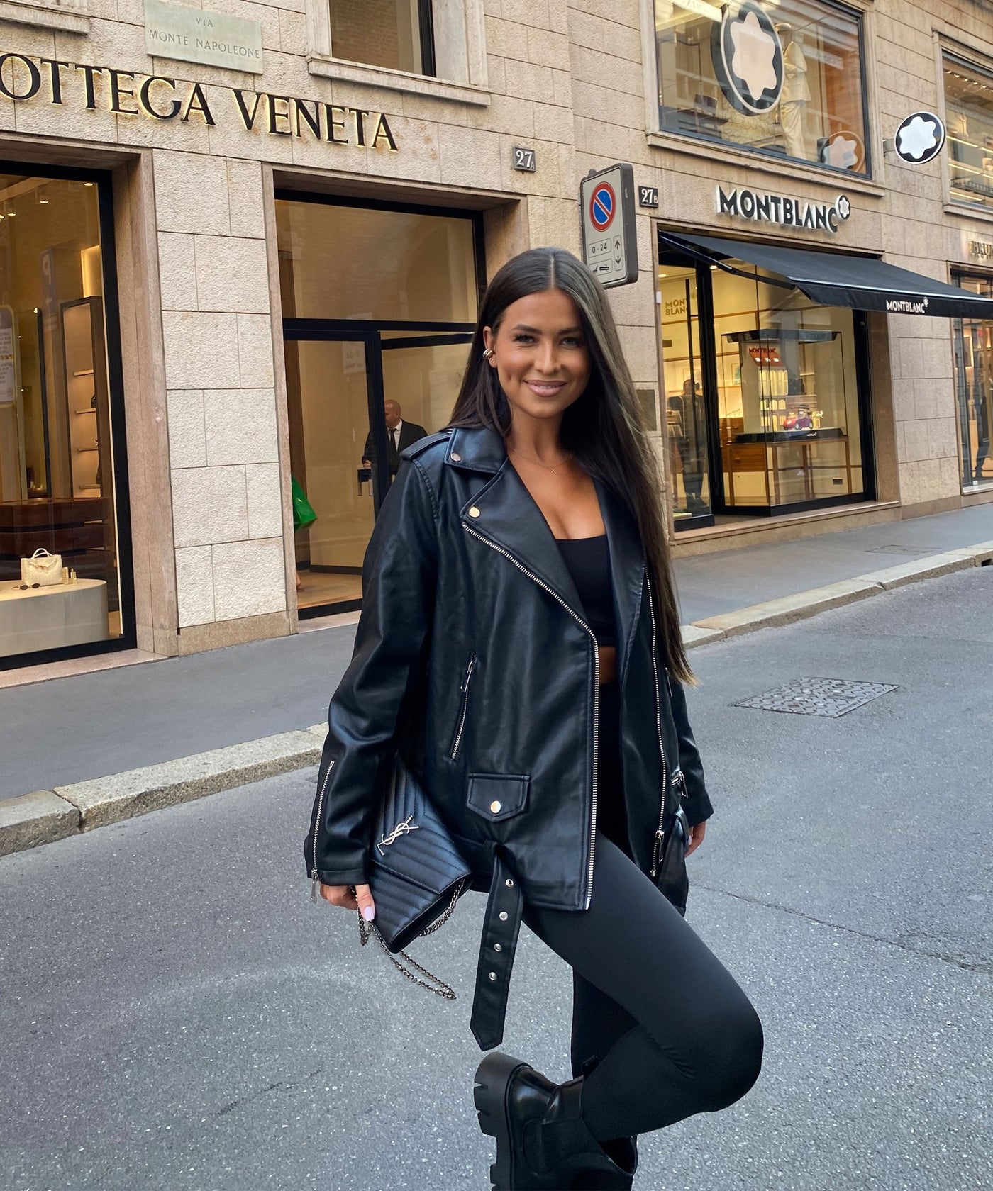 Black Steffie Leather Jacket | LouLou Couture