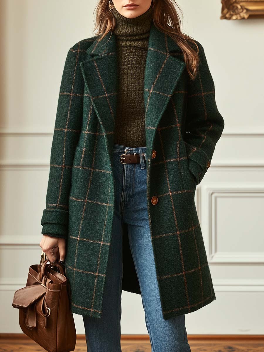 Cambridge Wool Check Coat | LouLou Couture