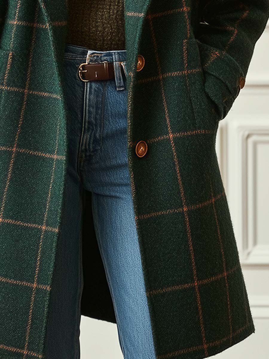 Cambridge Wool Check Coat | LouLou Couture