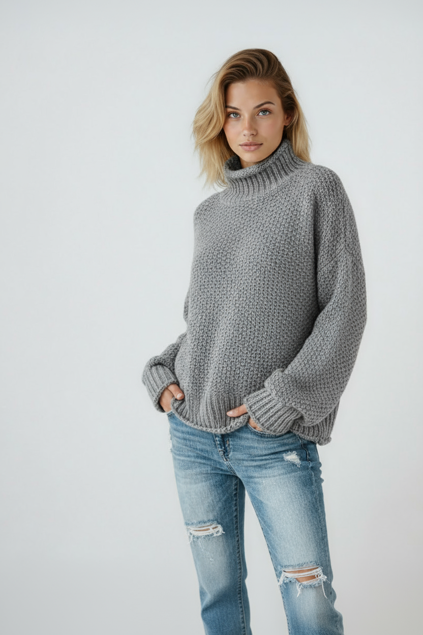 Knitted with a Turtleneck and Long Sleeves | LouLou Couture