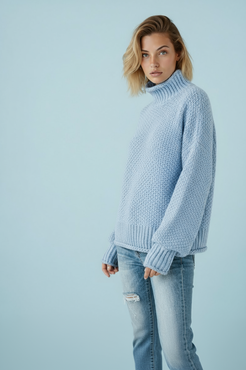 Knitted with a Turtleneck and Long Sleeves | LouLou Couture