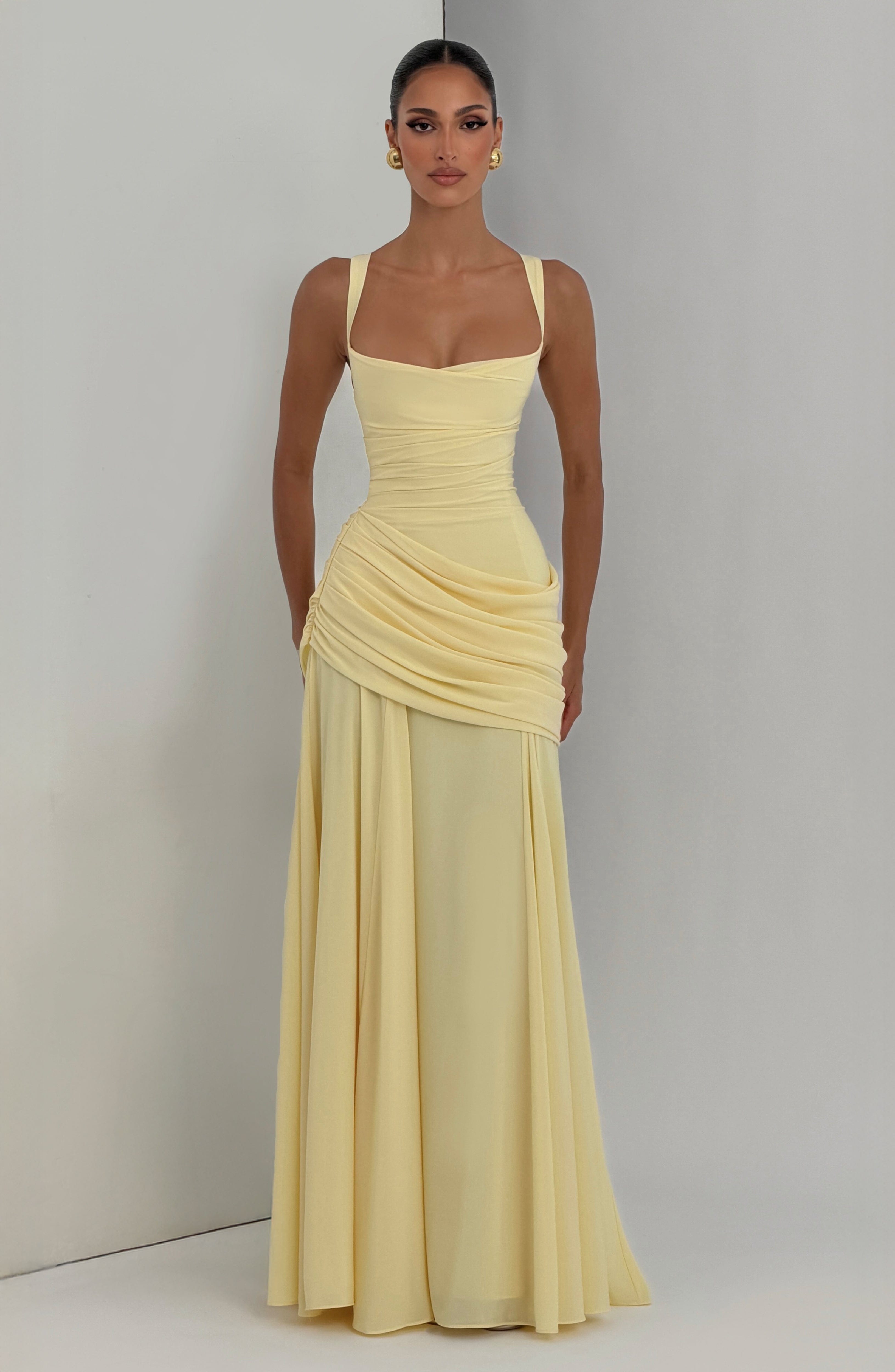 Adeline Maxi Dress | Elegant Satin Wedding Guest Dress